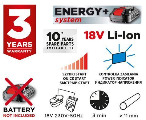 Пістолет клейовий акумуляторний Energy+ 18 В, Li-Ion, без акумулятора 58G040 фото