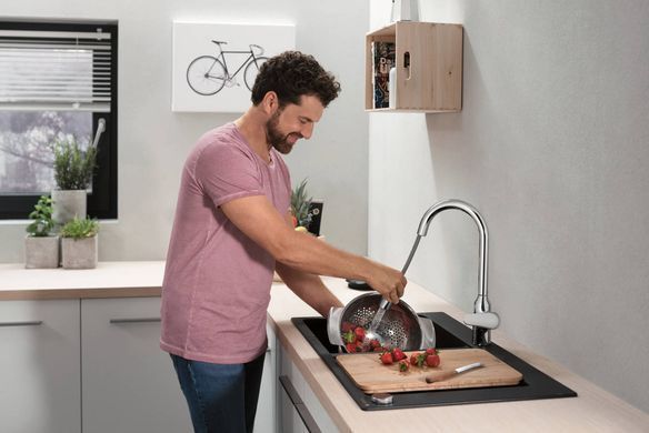 Смеситель для кухни Hansgrohe Focus M42, дл.излива - 224мм, вытяжной, 1 рычаг, KM220, хром