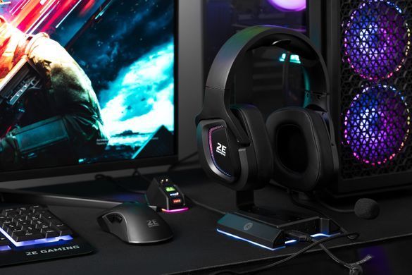 Гарнитура игровая 2E GAMING HG340, 7.1, USB-A, RGB, 2м, чёрный 2E-HG340BK-7.1 фото