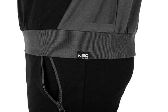 Толстовка NEO TOOLS 81-651 COMFORT чоловіча, трикотажна, сірo-чорна, 320 г/м&sup2; S