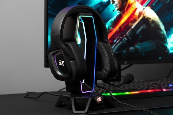 Гарнитура игровая 2E GAMING HG340, 7.1, USB-A, RGB, 2м, чёрный 2E-HG340BK-7.1 фото