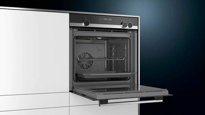 Siemens Вбудовувана ел. дух. шафа HR538ABS1 -Ш 60см/9 реж/66л./ф-я пара/А/чорний (352218) HR538ABS1 фото