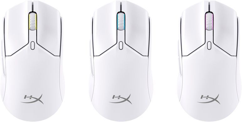 HyperX Миша Pulsefire Haste 2 mini, RGB, USB-A/WL/BT, білий (374604) 7D389AA фото
