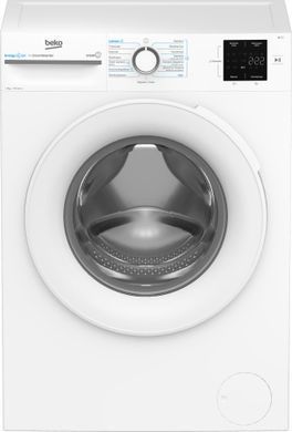 Beko Пральна машина фронтальна, 8кг, 1000, A+++ (-10%), 55см, дисплей, інвертор, ПАР, білий (381700) BM1WFSU38033WW фото