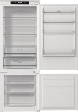 Gorenje Холодильник вбудований з нижн. мороз., 193,7x69x55см, 2 двері,341(84)л, А++, NF+, Зона св-ті, Диспл, білий (377088) NRKI619EA3 фото