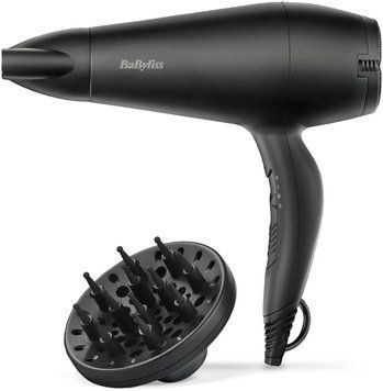 BaByliss Фен, 2000Вт, 2 режими, іонізація, хол. обдув, 2 насадки, чорний (373648) D215DE фото