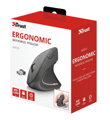 Мышка Verto Ergonomic 1600 dpi TRUST Verto Wireless Ergonomic Mouse (22879) 3595961 фото
