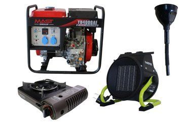Дизельный генератор MAST GROUP YH4000AE + газовая плитка Orcamp CK-505 + электрический обогреватель Gardyer KYH4000AE фото