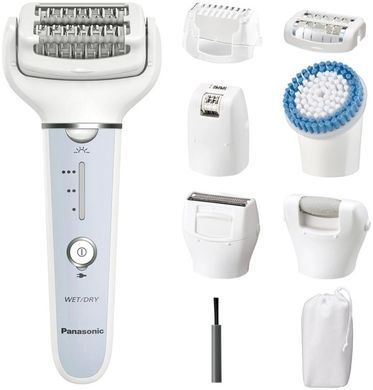 Panasonic Эпилятор пинцетный, аккумуляторный, пинцет.-60, влаж.+сух., чехол, насадок-8, голубой-белый ES-EY90-A520 фото