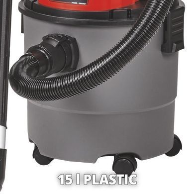 Einhell Пилосос професійний акумуляторний TC-VC 18/15 Li-Solo, PXC 18В, 8кПа, контейнер 15л, без АКБ та ЗП (349688) 2347145 фото