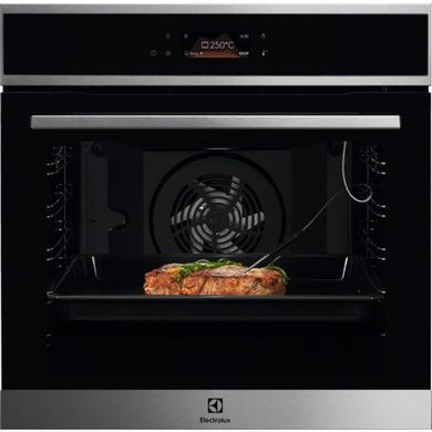 Electrolux Духова шафа електрична, 72л, A+, пара, дисплей, конвекція, піроліз, телескопічні напрямні, чорний EOE8P39WX фото