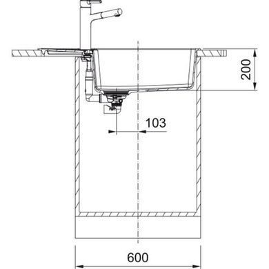 Мойка кухонная Franke Centro, фрагранит, прямоуг., с крылом, 780х500х200мм, чаша- 1, накладная, CNG 611-78 XL , оникс