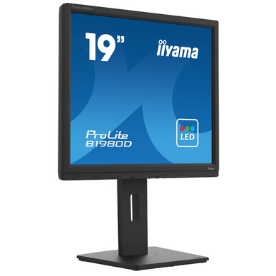 19" 5:4 TN РК монітор, 1280х1024, 5 мс, 60 Гц, 1xVGA/1xDVI, HAS, чорний IIYAMA B1980D-B5 3704126 фото