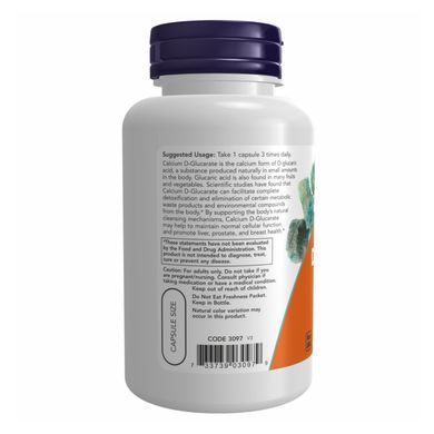 Кальций Глюкорат Now Foods (Calcium D-Glucarate) 500 мг 90 вегетарианских капсул