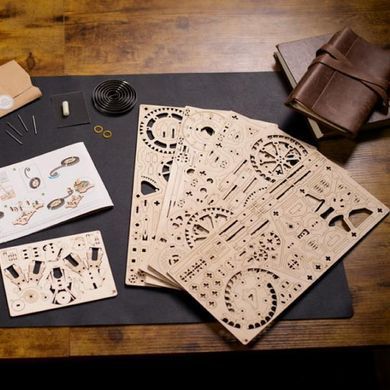 Дерев'яний механічний 3D конструктор Ugears Годинник двигун (70217) dt_93677 фото