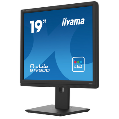 19" 5:4 TN РК монітор, 1280х1024, 5 мс, 60 Гц, 1xVGA/1xDVI, HAS, чорний IIYAMA B1980D-B5 3704126 фото