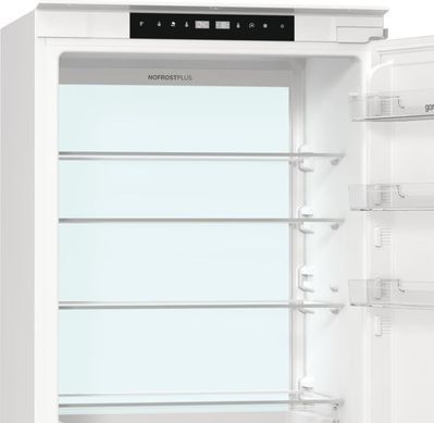 Gorenje Холодильник вбудований з нижн. мороз., 193,7x69x55см, 2 двері,341(84)л, А++, NF+, Зона св-ті, Диспл, білий (377088) NRKI619EA3 фото