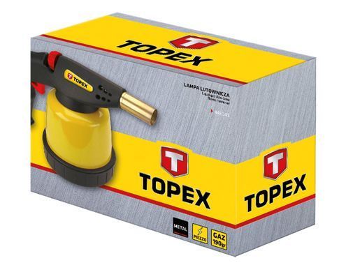 Газова паяльна лампа TOPEX 44E140, 1.9 кВт, п'єзопідпал, для балонів 190 г, метал