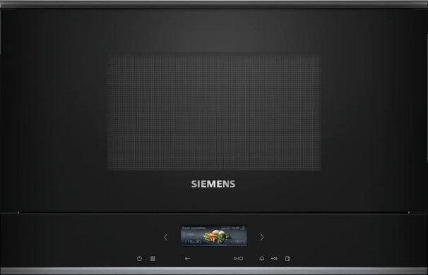 Siemens Микроволновая печь встраиваемая, 21л, электронное управление, 900Вт, гриль, дисплей, черный BE732L1B1 фото