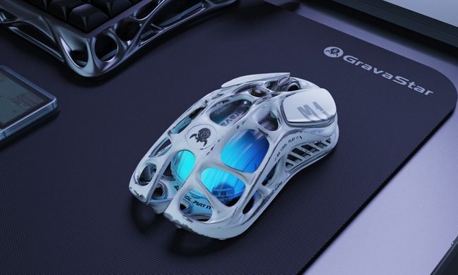 GravaStar Миша Mercury M1 Pro, magnesium alloy body, BT/WL/USB-A, RGB, Battle-Worn (377167) GRAVASTARM1PRO_WSM фото