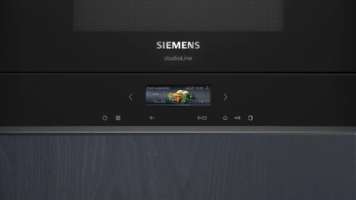 Siemens Микроволновая печь встраиваемая, 21л, электронное управление, 900Вт, гриль, дисплей, черный BE732L1B1 фото