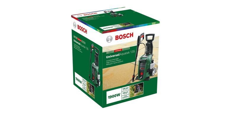 Мінімийка високого тиску Bosch UniversalAquatak 135 1900Вт 135бар 410л/год насадка 3в1 7.9кг (302051) 0.600.8A7.C00 фото