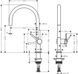 Смеситель для кухни Hansgrohe Talis M54, дл.излива - 235мм, поворотный, 1 рычаг, KM220, сталь