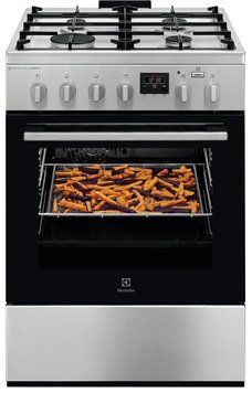 Electrolux Плита комбинированная, 58л, 60x60см, дисплей, конвекция, чугун, пар, нерж LKK660220X фото