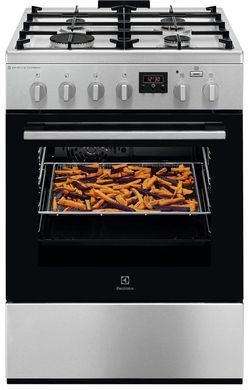Electrolux Плита комбінована, 58л, 60x60см, дисплей, конвекція, чавун, пара, нерж (380482) LKK660220X фото