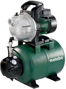 Metabo Насосная станция HWW 3300/25 G,, 900 Вт, 3.3 куба/час, высота подачи 45м, всасывание до 8 м, ресивер 24л, 16.2 кг 600968000 фото