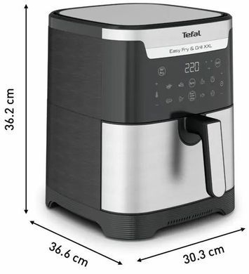 Tefal Мультипечь EasyFry&Grill XXL, 1830Вт, чаша-6.5л, сенсорное управл., 8 программ, пластик, черно-серый (372743) EY801D15 фото