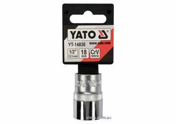 Головка торцева YATO : квадрат 1/2", SPLINE M18 мм, L= 38 мм. CrV