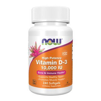 Вітамін D3 Now Foods High Potency Vitamin D-3 10,000 МО 240 капсул
