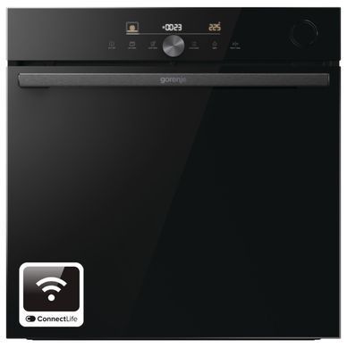 Gorenje Духовой шкаф электрический, 77л, A+, пар, дисплей, Wi-Fi, черный BSA6747DGWI фото