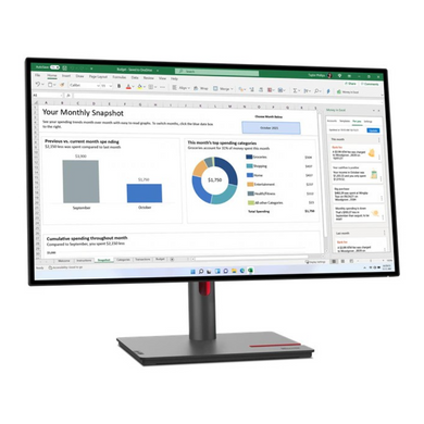 27" 16:9 IPS РК монітор, 2560х1440, 4 мс, 60 Гц, HDR10, 1xHDMI 2.0/1xDP 1.4/1xDP Out/4xUSB 3.2, LTPS LENOVO P27q-30 (63A2GAT1UA) 3702728 фото