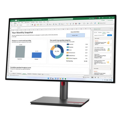 27" 16:9 IPS РК монітор, 2560х1440, 4 мс, 60 Гц, HDR10, 1xHDMI 2.0/1xDP 1.4/1xDP Out/4xUSB 3.2, LTPS LENOVO P27q-30 (63A2GAT1UA) 3702728 фото