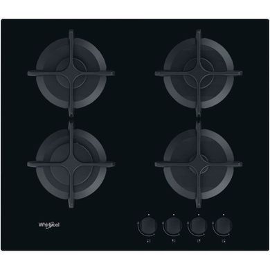 Whirlpool Варочная поверхность газ на стекле, 60см, чугун, черный GOB616/NB фото