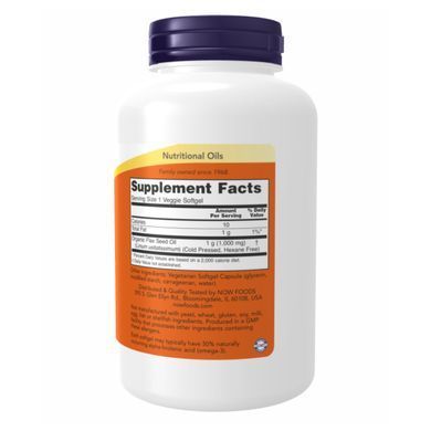 Flax Oil Org 1000mg - 120 vgels Now Foods