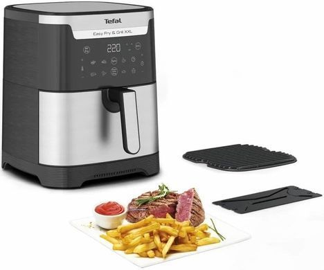 Tefal Мультипечь EasyFry&Grill XXL, 1830Вт, чаша-6.5л, сенсорное управл., 8 программ, пластик, черно-серый (372743) EY801D15 фото