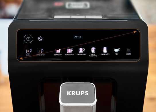 Кофемашина Krups Evidence Plus Titanium, 2,3л, зерно, автомат.капуч, ОLED диспл, аторец.-19, черный (358361) EA894810 фото
