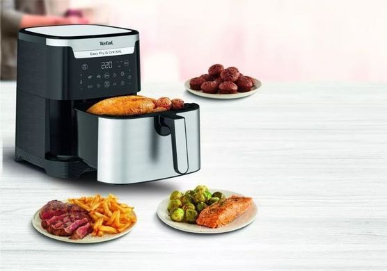 Tefal Мультипечь EasyFry&Grill XXL, 1830Вт, чаша-6.5л, сенсорное управл., 8 программ, пластик, черно-серый (372743) EY801D15 фото