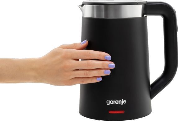 Gorenje Електрочайник 1.7л, Strix контроль, LED дисплей, чорний (381763) K17TRDW фото
