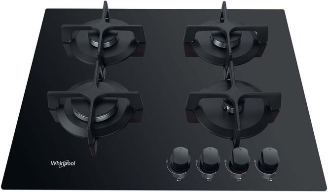Whirlpool Варочная поверхность газ на стекле, 60см, чугун, черный GOB616/NB фото