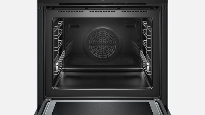 Bosch Духовой шкаф электрический, 67л, A+, дисплей, конвекция, пиролиз, ф-ция СВЧ, черный HMG6764B1 фото