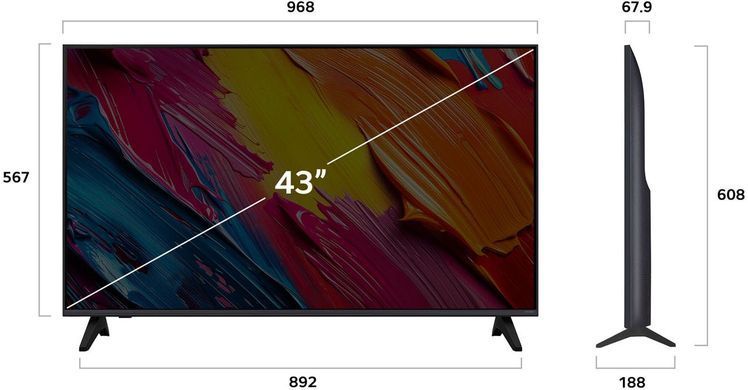 Телевизор 43" LG QNED 4K 60Hz Smart WebOS Black 43QNED70A6A фото
