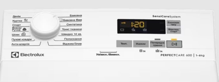 Electrolux Пральна машина вертикальна, 6кг, 1000, A+++, 60см, дисплей, білий (365935) EW6T5061FU фото