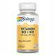 Комплекс Витаминов D3 + K2 Solaray Vitamin D-3 & K-2 60 вегетарианских капсул