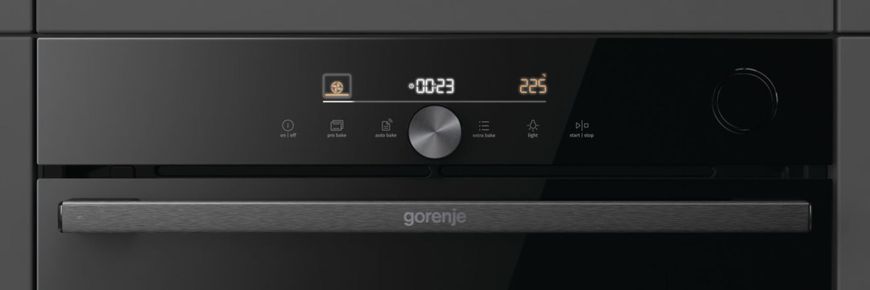 Gorenje Духовой шкаф электрический, 77л, A+, пар, дисплей, Wi-Fi, черный BSA6747DGWI фото