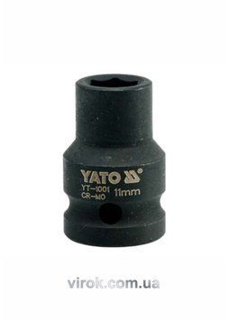 Головка торцева ударна 6-гранна YATO : квадрат 1/2", М= 11 мм, L= 39 мм