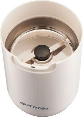 Gorenje Кавомолка роторна 150Вт, об'єм зерен-45г, 3 ступеня помолу, пластик/метал, білий (383790) SMK150SW фото
